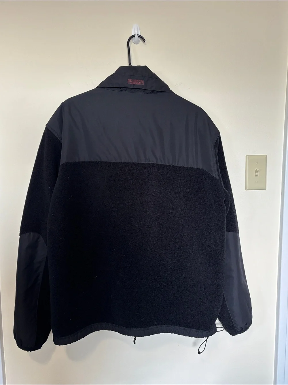 Polo by Ralph Lauren Men’s Black Fleece Jacket with Red Polo Logo Size XXL